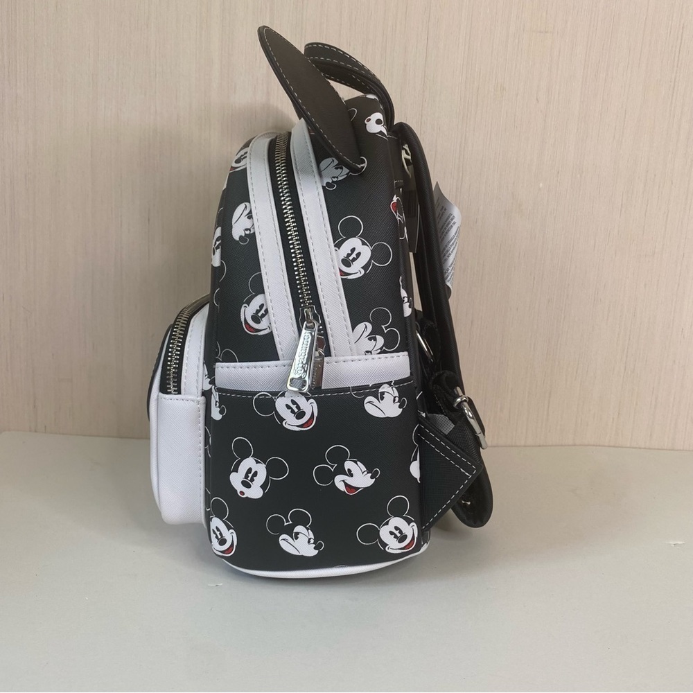 NWT Loungefly Disney Parks Mickey Mouse Backpack Black and White - Picture 3 of 8